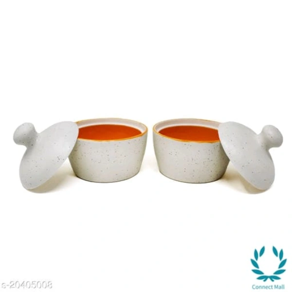 Handcrafted White Orange Marble Ceramic Butter Pot with Lid - Butter Pot